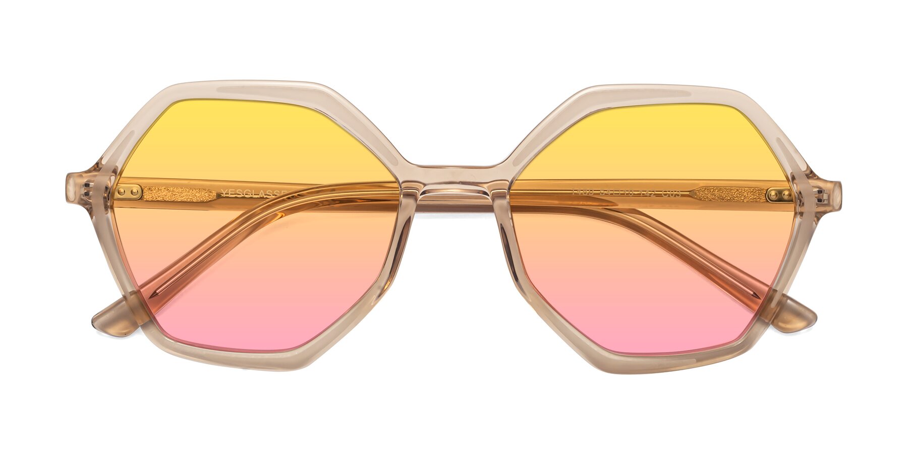 Folded Front of 1489 in Light Brown with Yellow / Pink Gradient Lenses