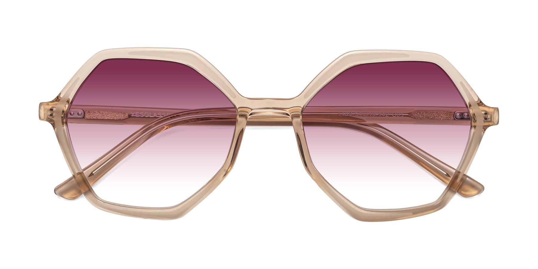 Folded Front of 1489 in Light Brown with Wine Gradient Lenses