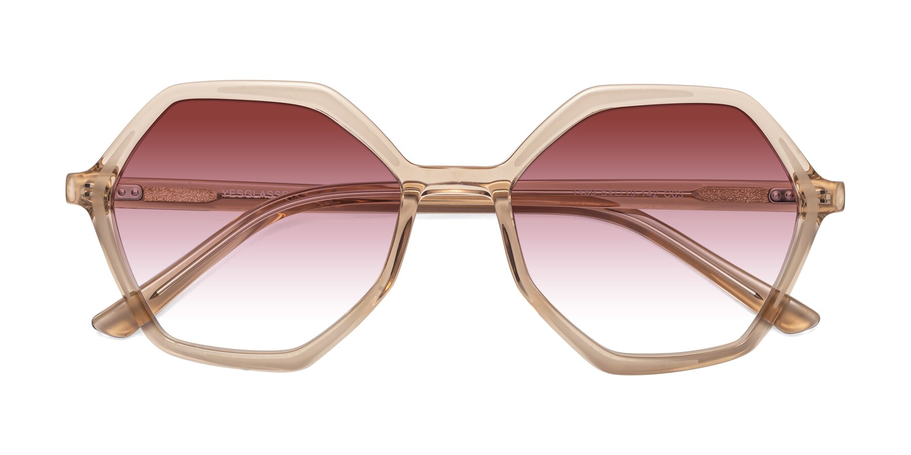 Folded Front of 1489 in Light Brown with Garnet Gradient Lenses