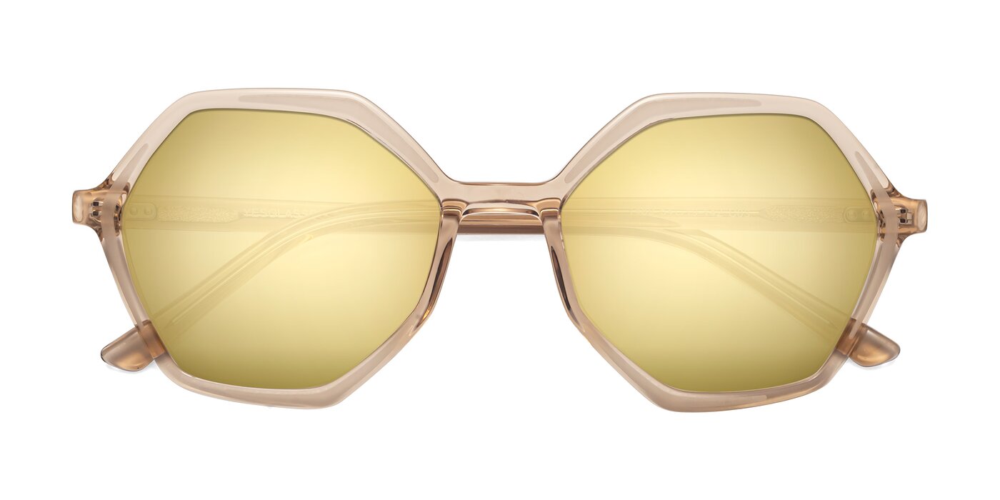 1489 - Light Brown Flash Mirrored Sunglasses