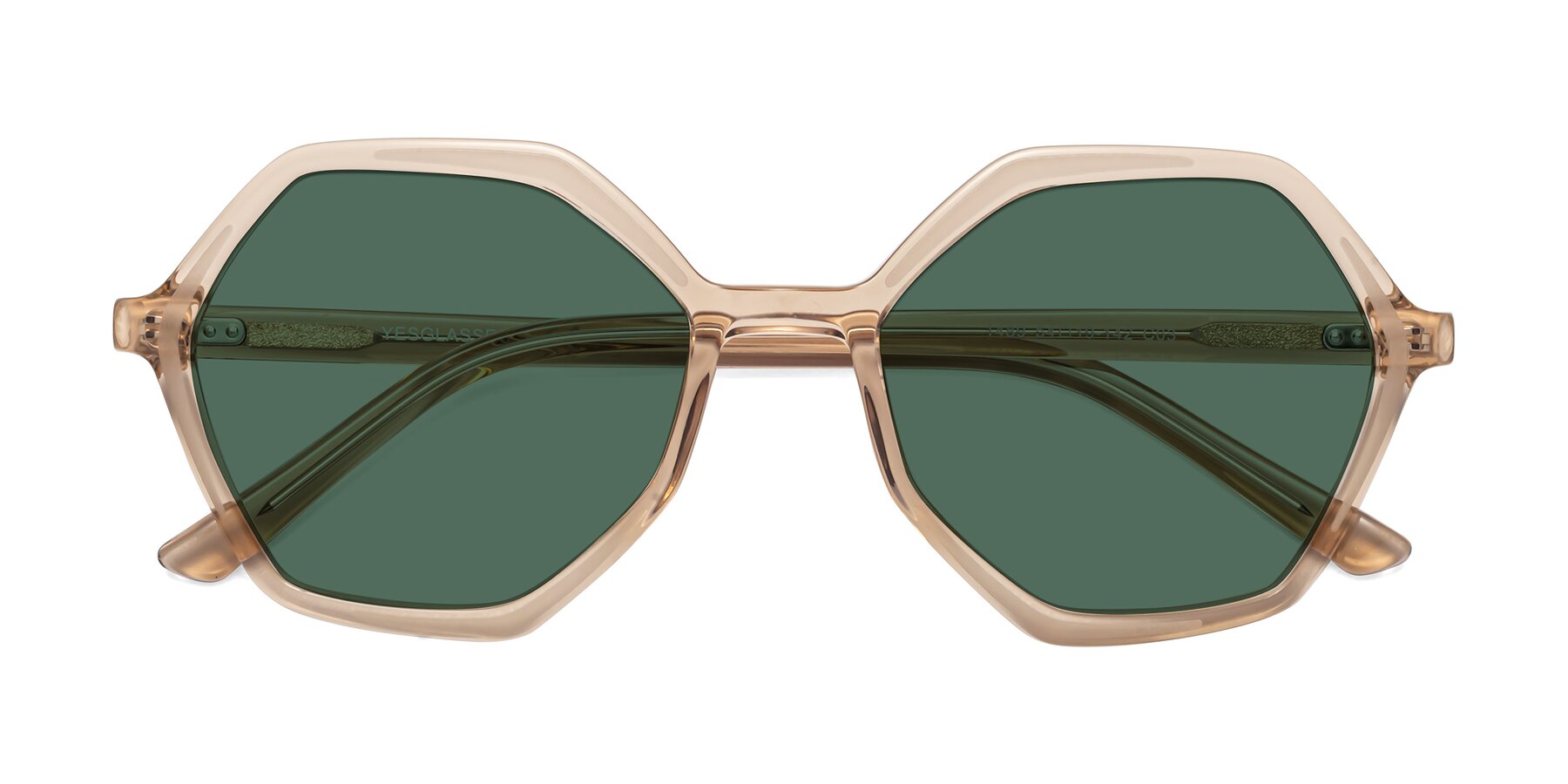 Folded Front of 1489 in Light Brown with Green Polarized Lenses