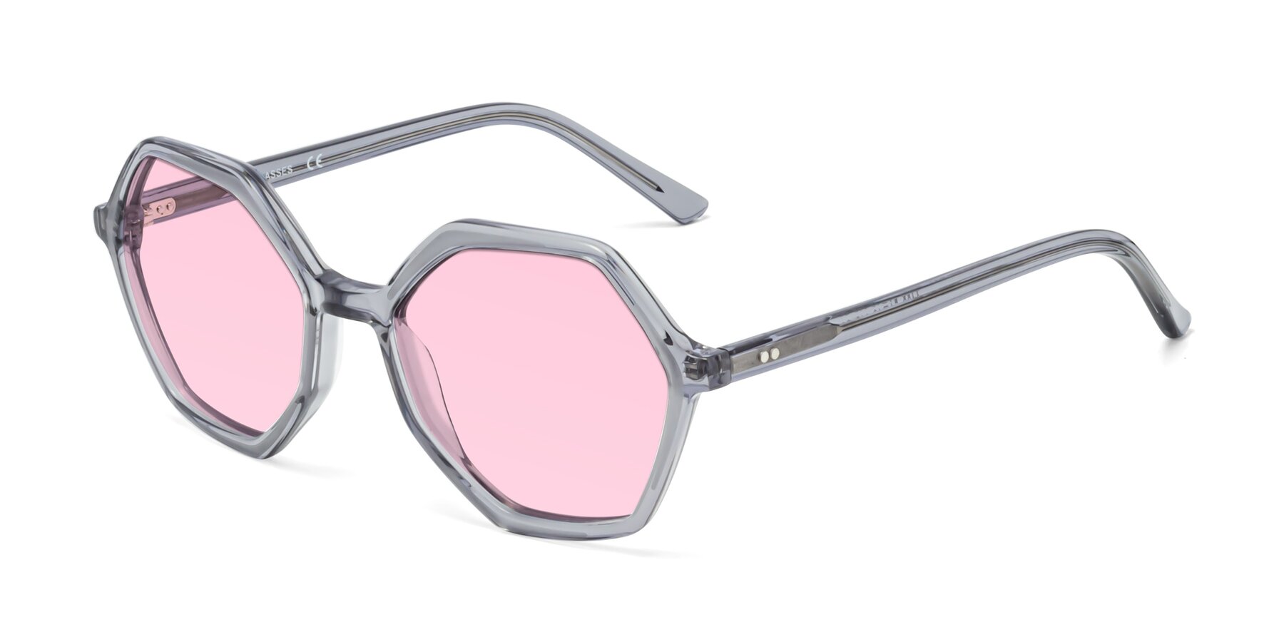 Angle of 1489 in Blue-Gray with Light Pink Tinted Lenses