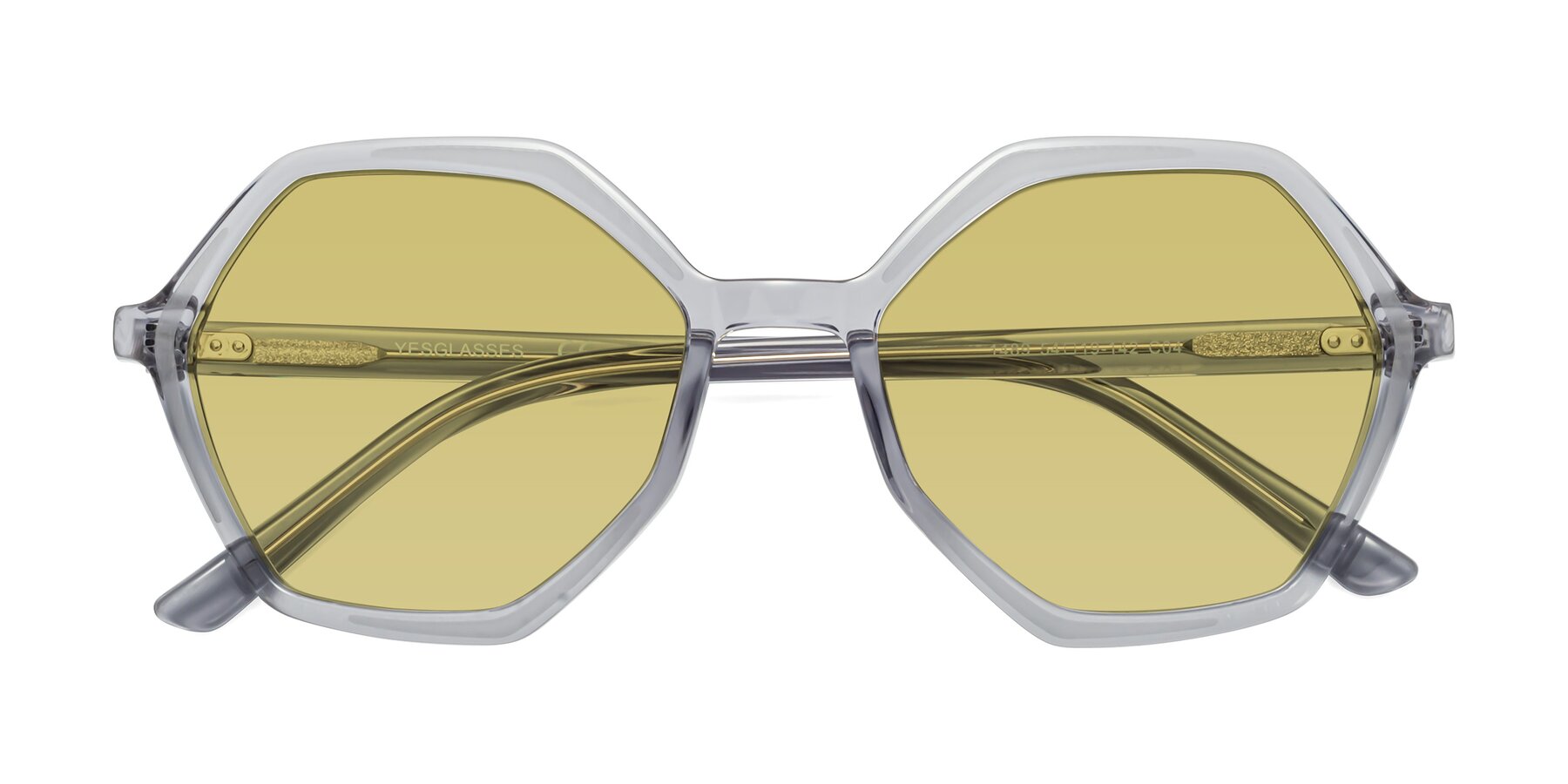 Folded Front of 1489 in Blue-Gray with Medium Champagne Tinted Lenses