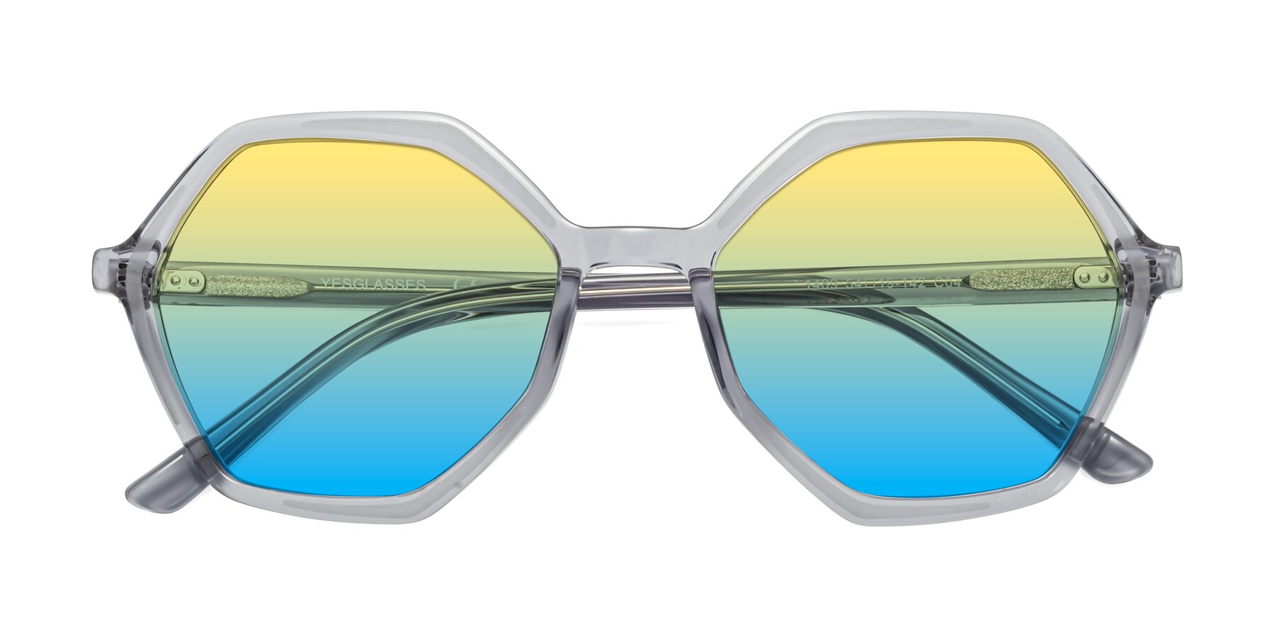 Folded Front of 1489 in Blue-Gray with Yellow / Blue Gradient Lenses
