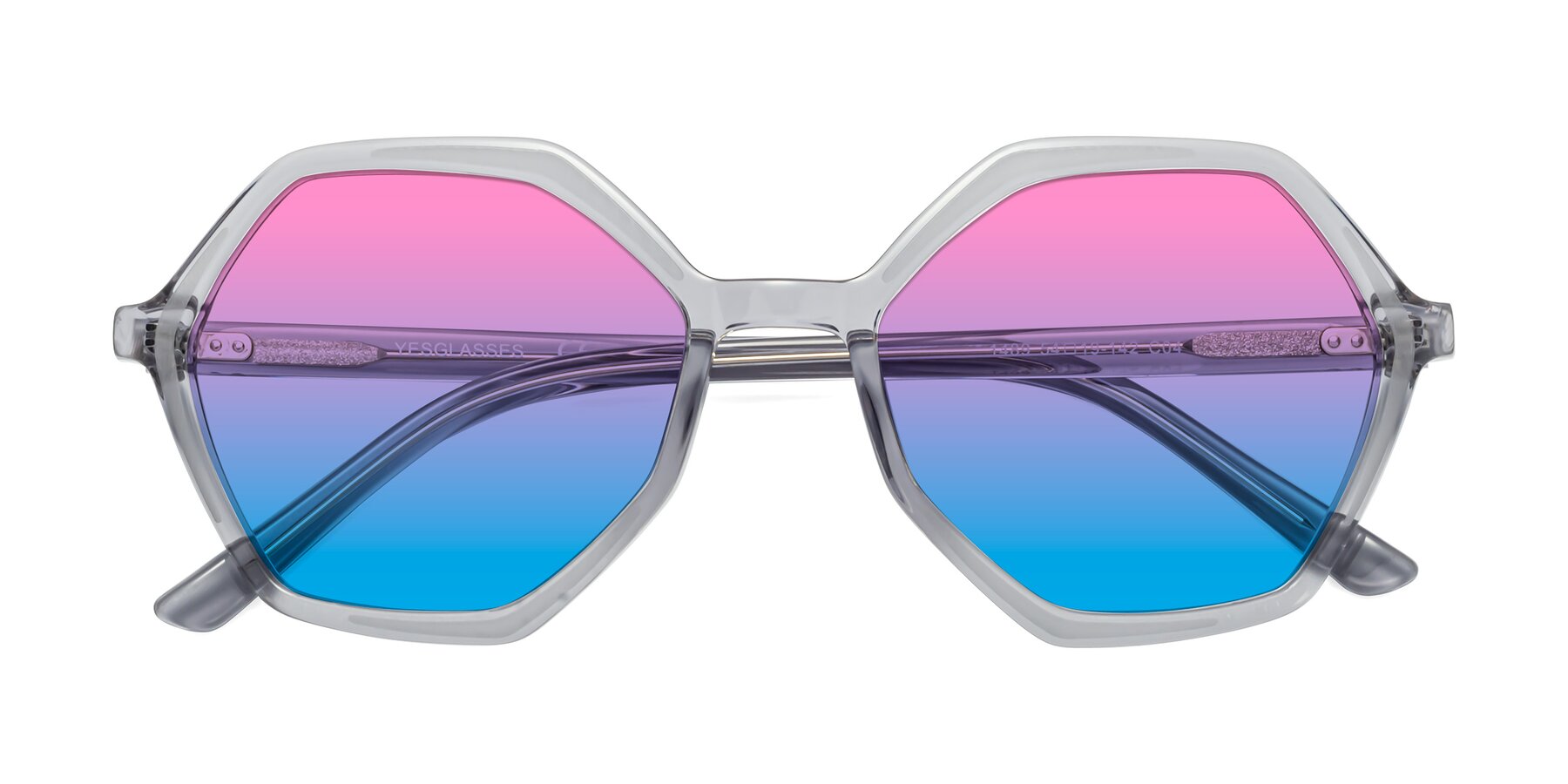 Folded Front of 1489 in Blue-Gray with Pink / Blue Gradient Lenses