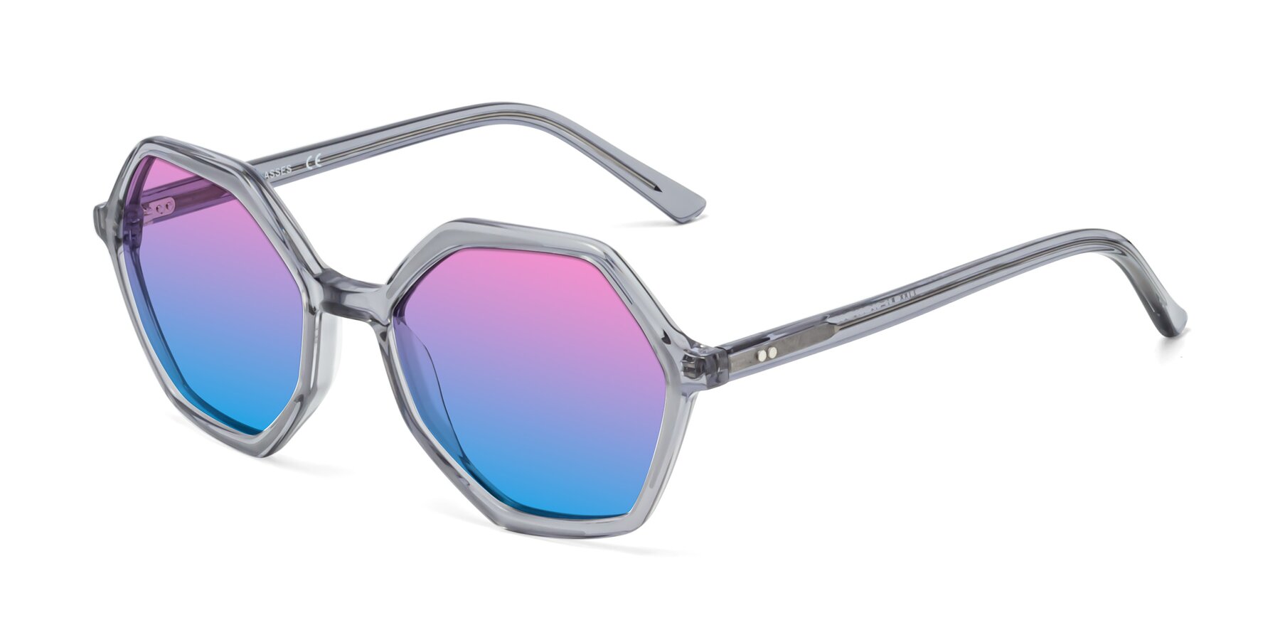 Angle of 1489 in Blue-Gray with Pink / Blue Gradient Lenses
