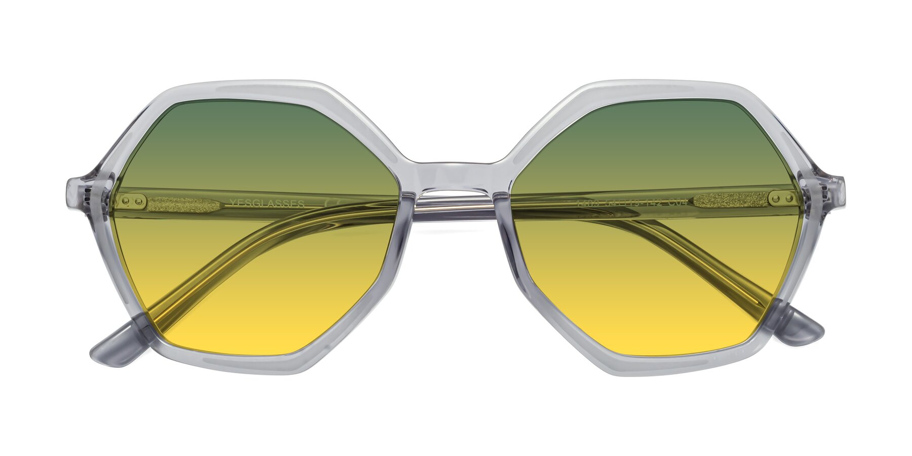 Folded Front of 1489 in Blue-Gray with Green / Yellow Gradient Lenses