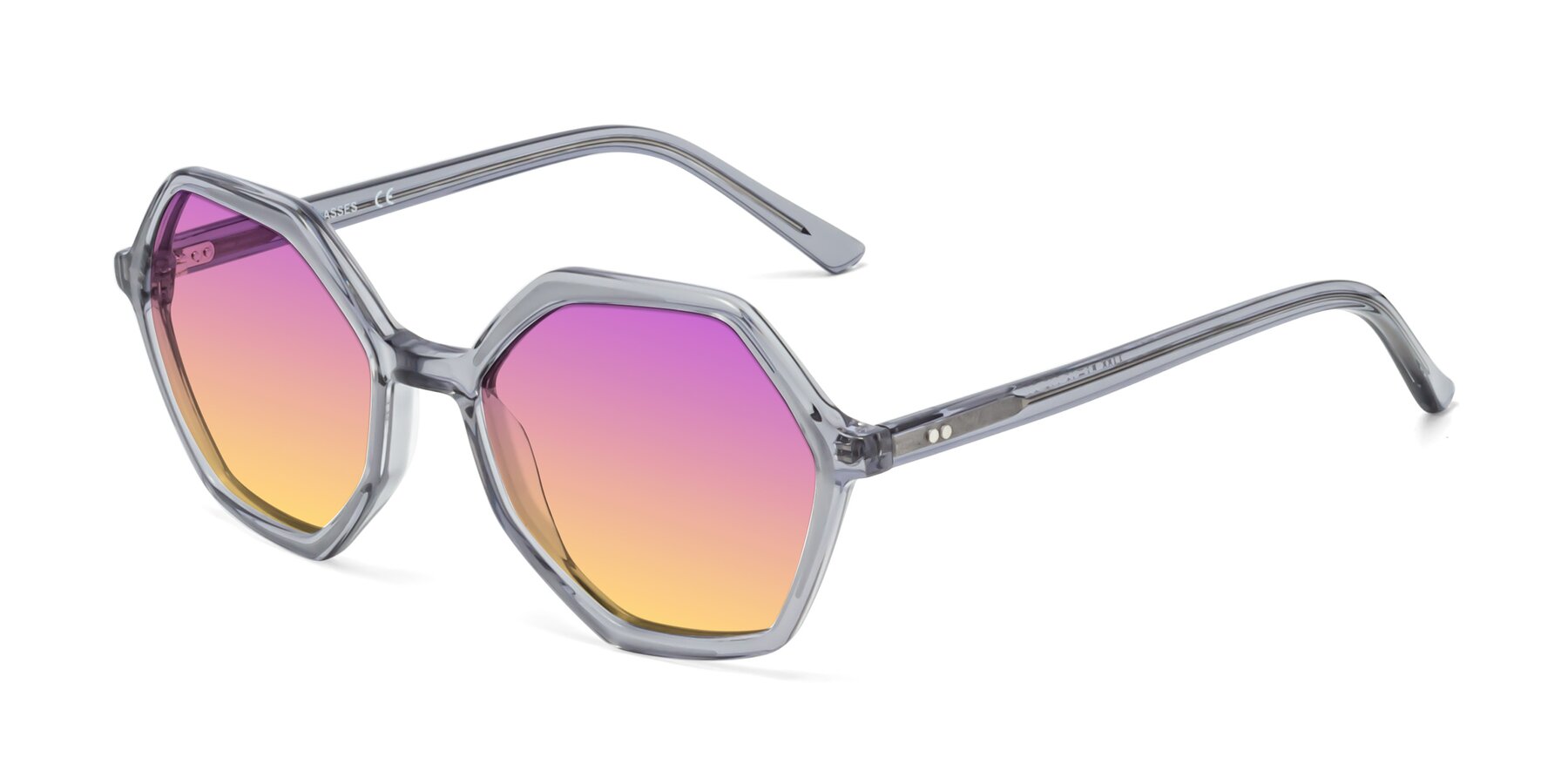 Angle of 1489 in Blue-Gray with Purple / Yellow Gradient Lenses