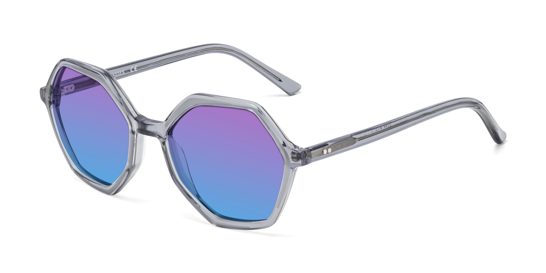 Angle of 1489 in Blue-Gray with Purple / Blue Gradient Lenses