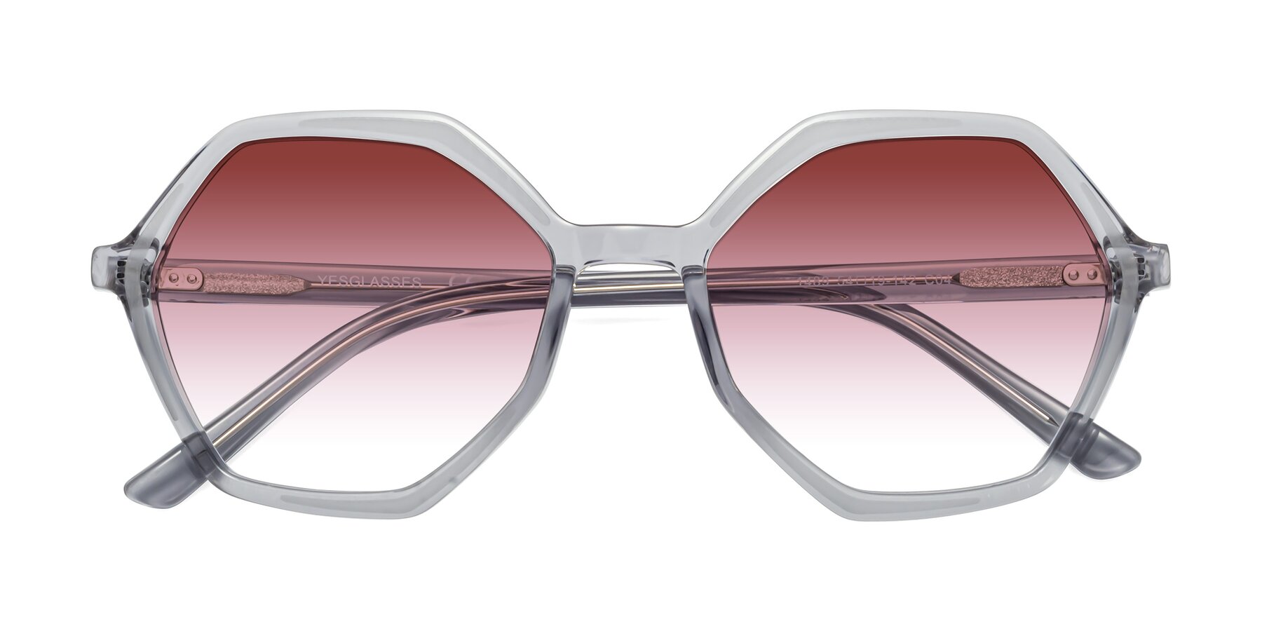 Folded Front of 1489 in Blue-Gray with Garnet Gradient Lenses