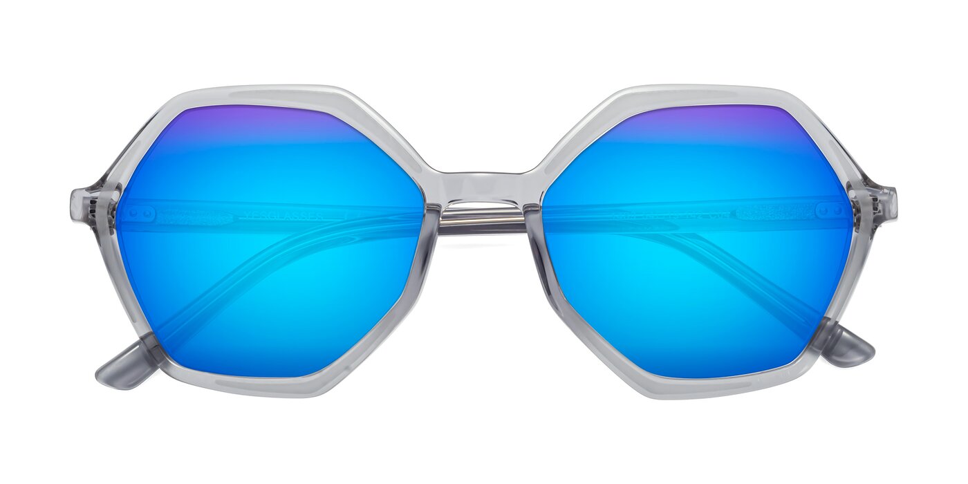 1489 - Blue-Gray Flash Mirrored Sunglasses
