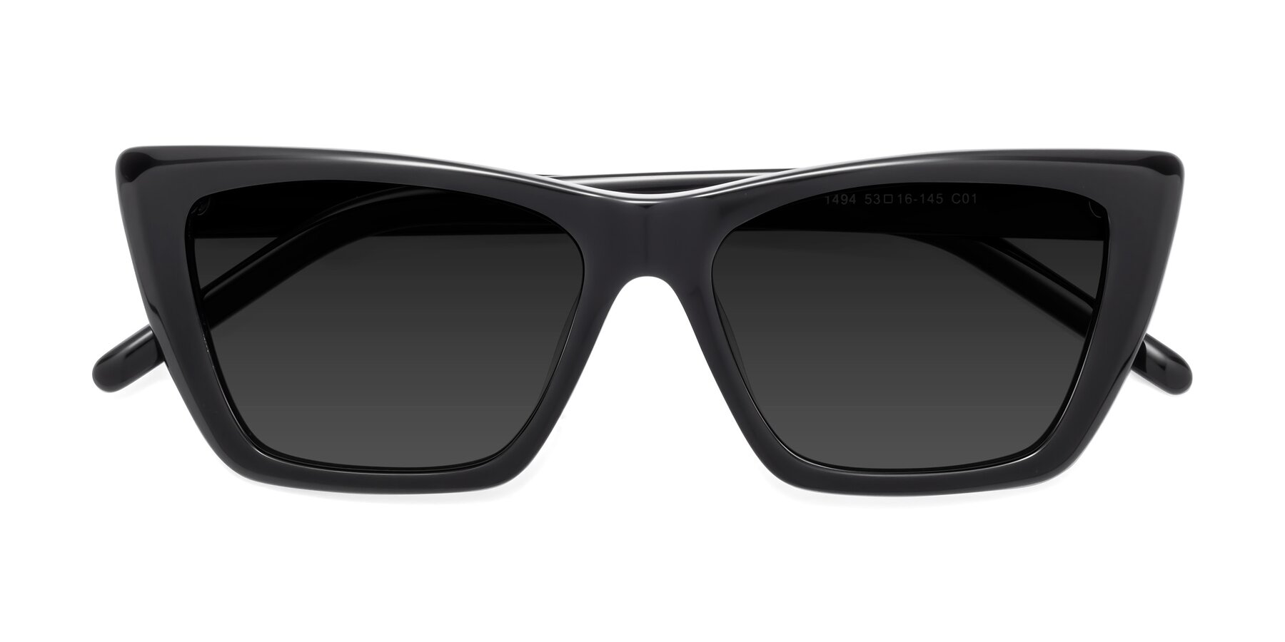 Folded Front of 1494 in Black with Gray Polarized TAC Lenses