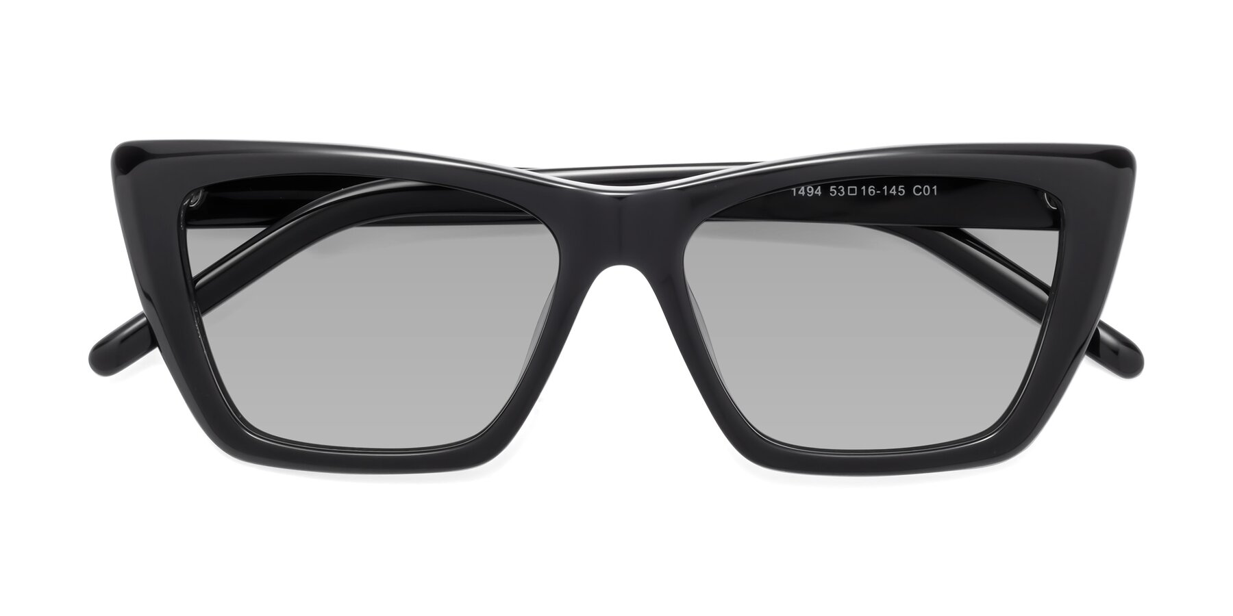 Folded Front of 1494 in Black with Light Gray Tinted Lenses