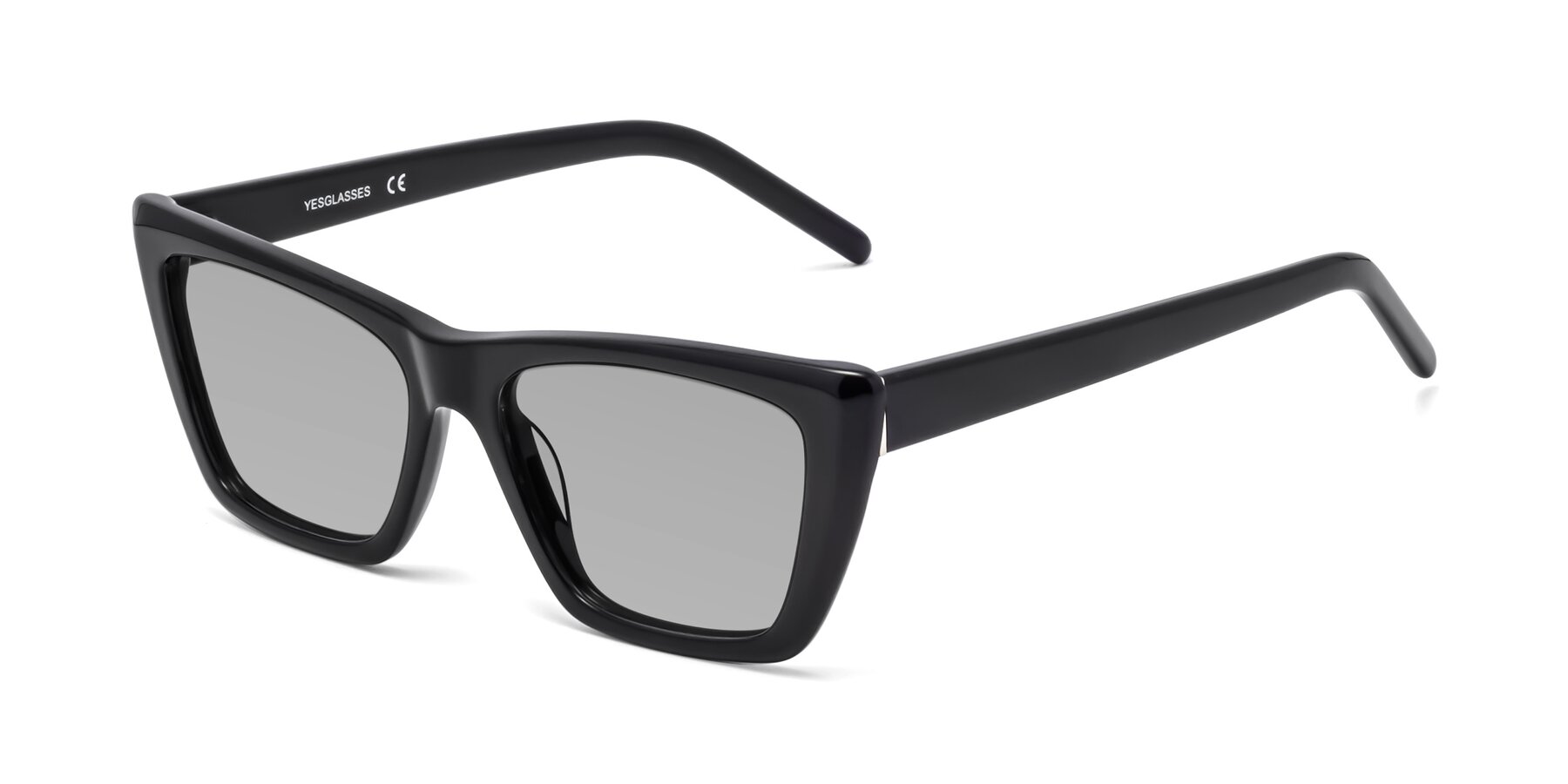 Angle of 1494 in Black with Light Gray Tinted Lenses