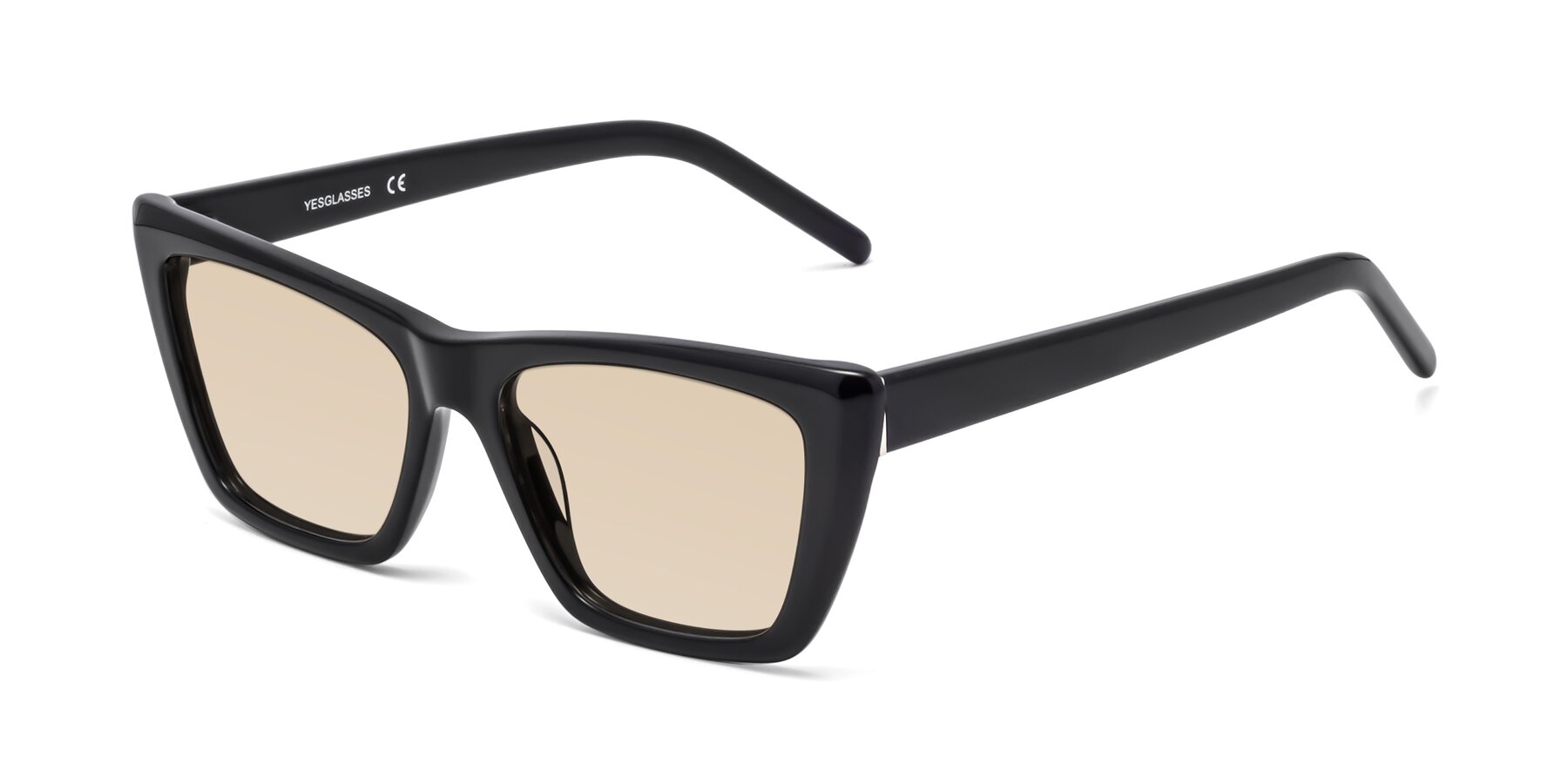 Angle of 1494 in Black with Light Brown Tinted Lenses