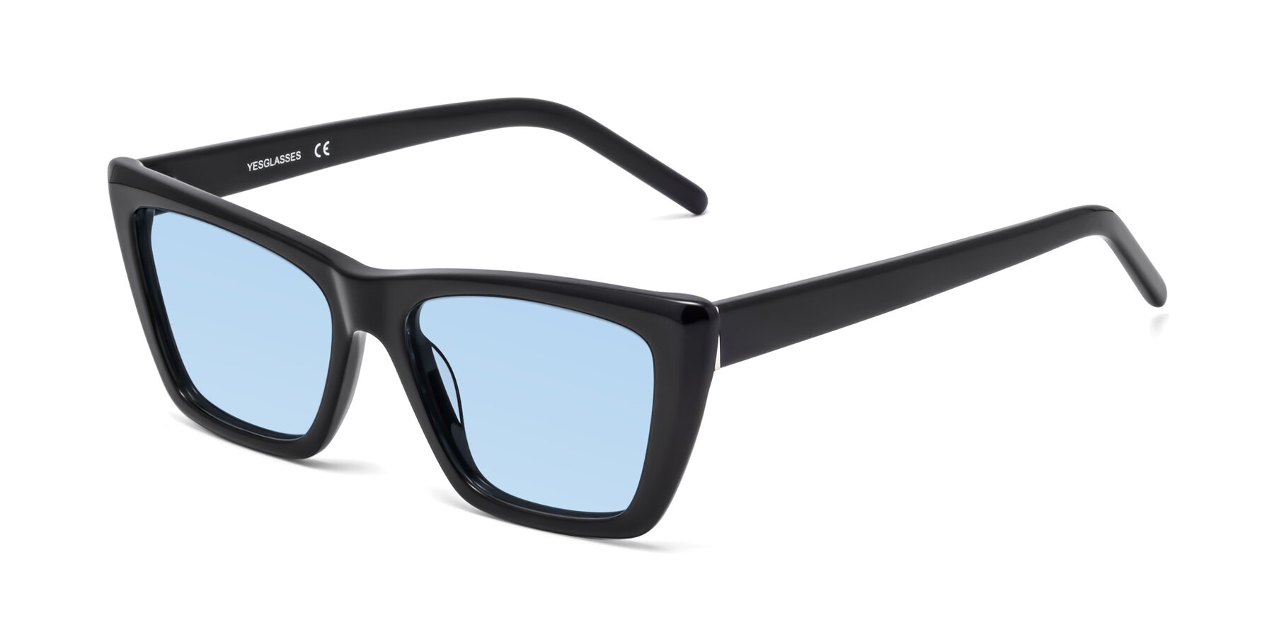 Angle of 1494 in Black with Light Blue Tinted Lenses