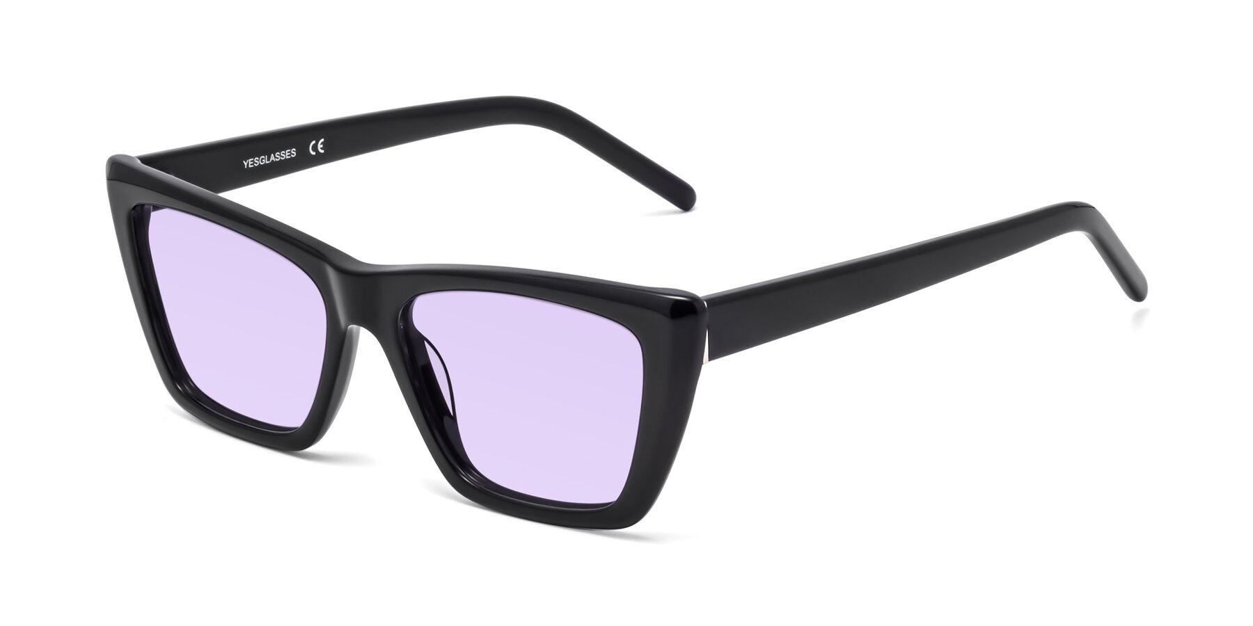 Angle of 1494 in Black with Light Purple Tinted Lenses