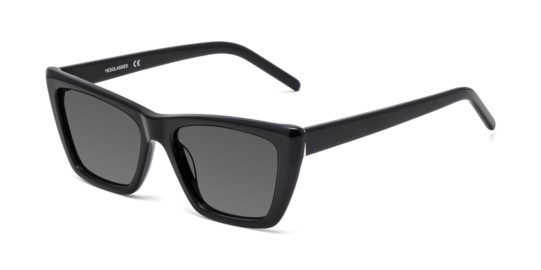 Angle of 1494 in Black with Medium Gray Tinted Lenses