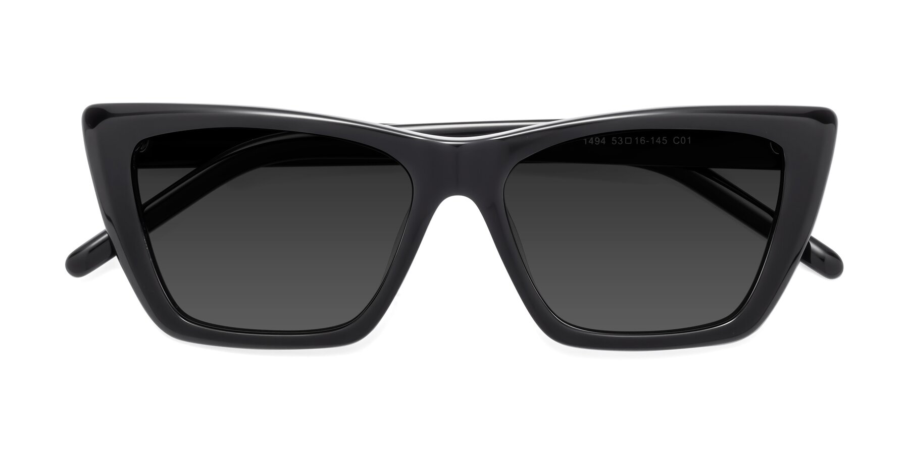 Folded Front of 1494 in Black with Gray Tinted Lenses