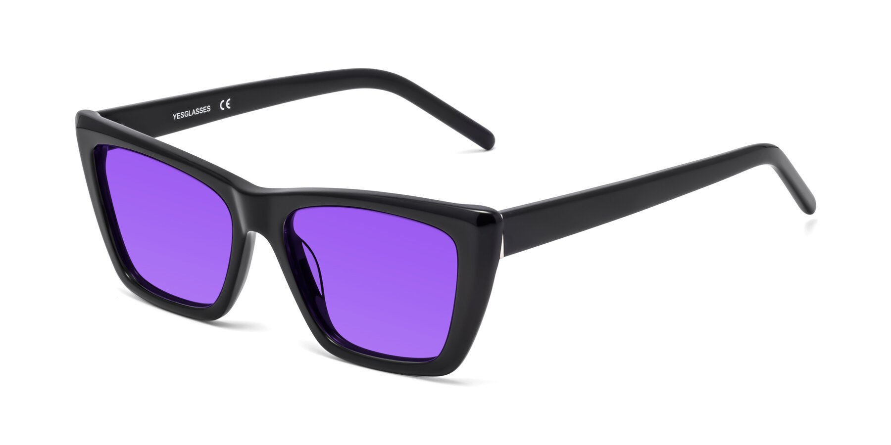 Angle of 1494 in Black with Purple Tinted Lenses