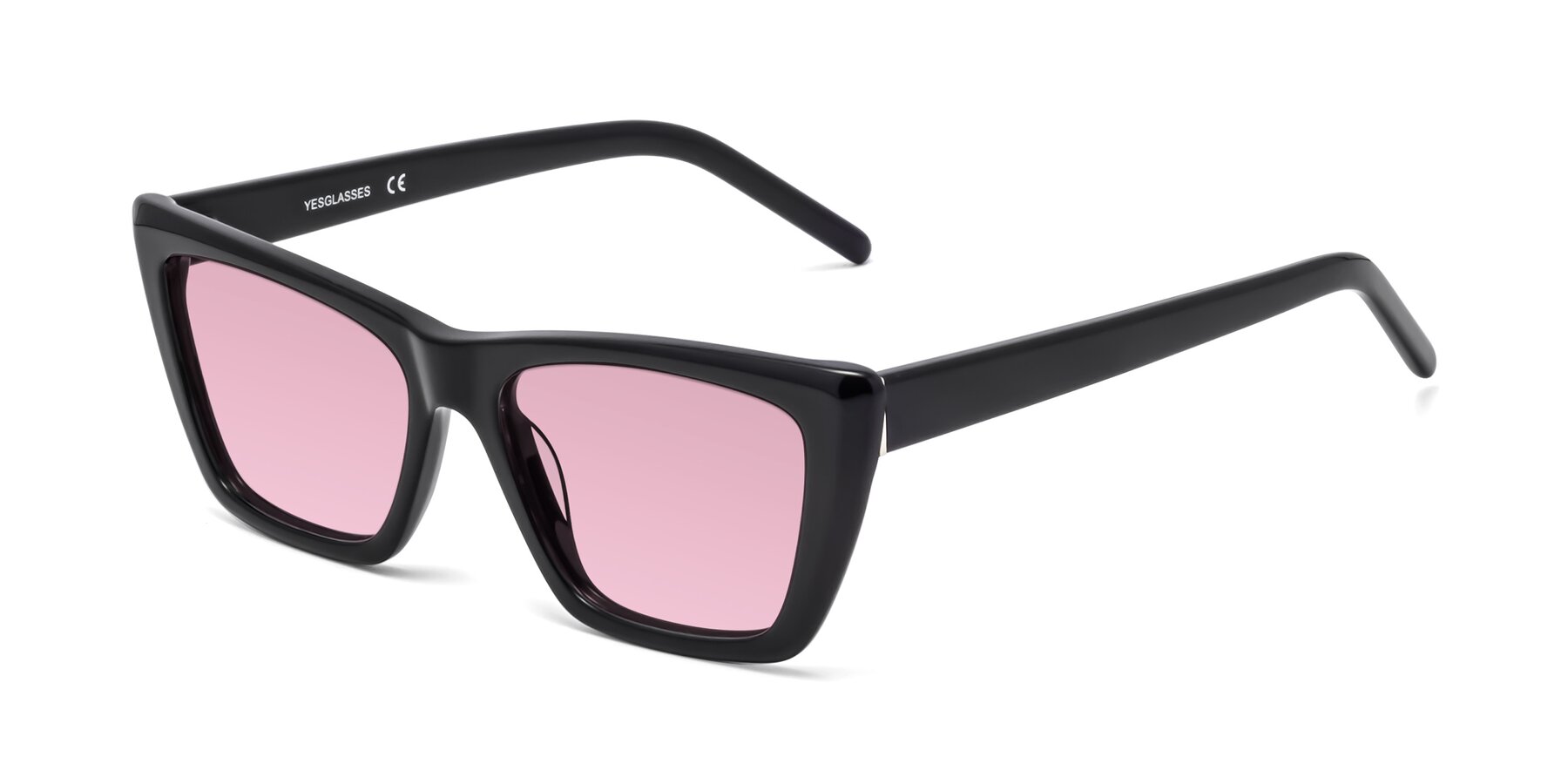 Angle of 1494 in Black with Light Wine Tinted Lenses