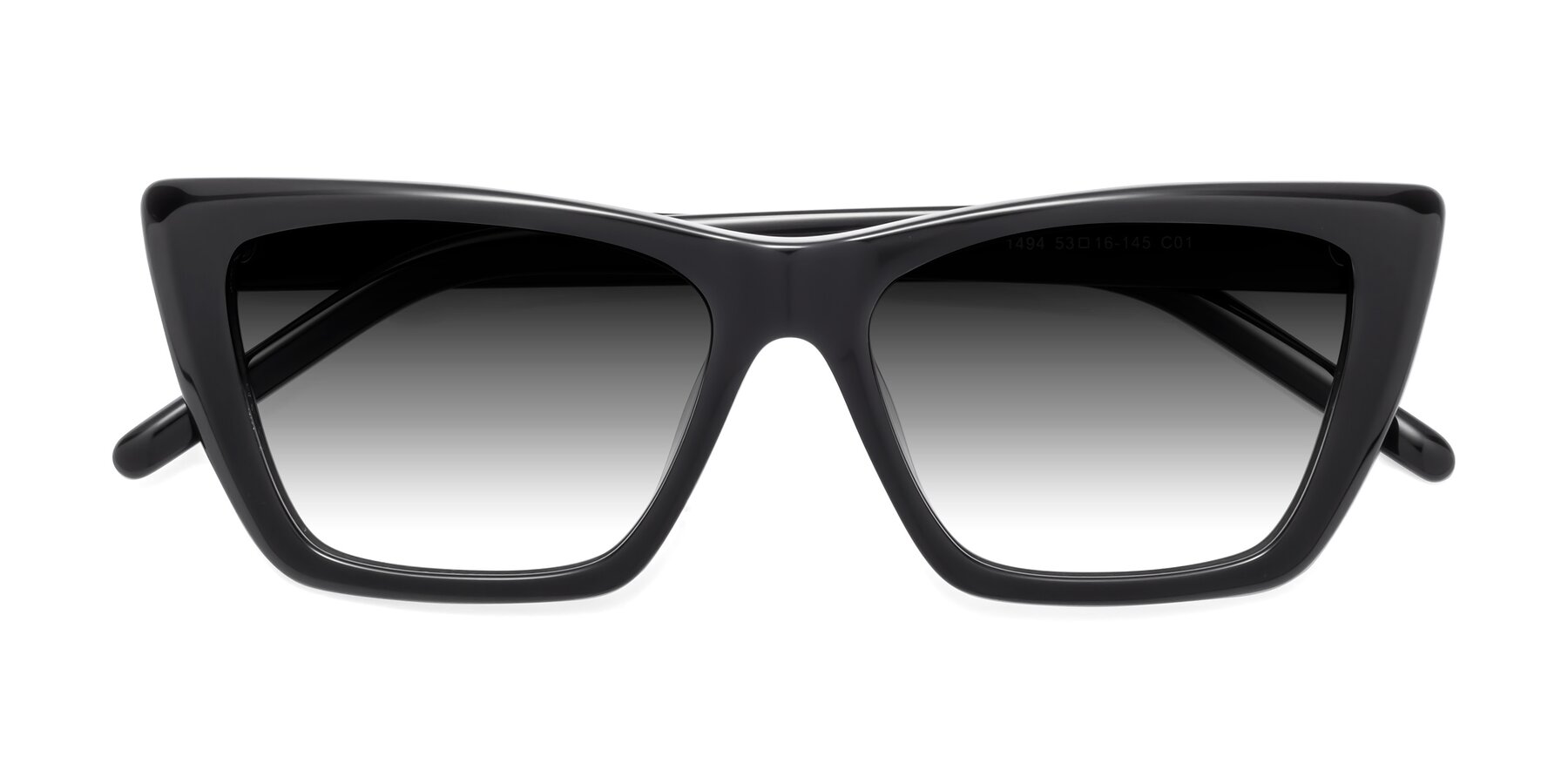 Folded Front of 1494 in Black with Gray Gradient Lenses