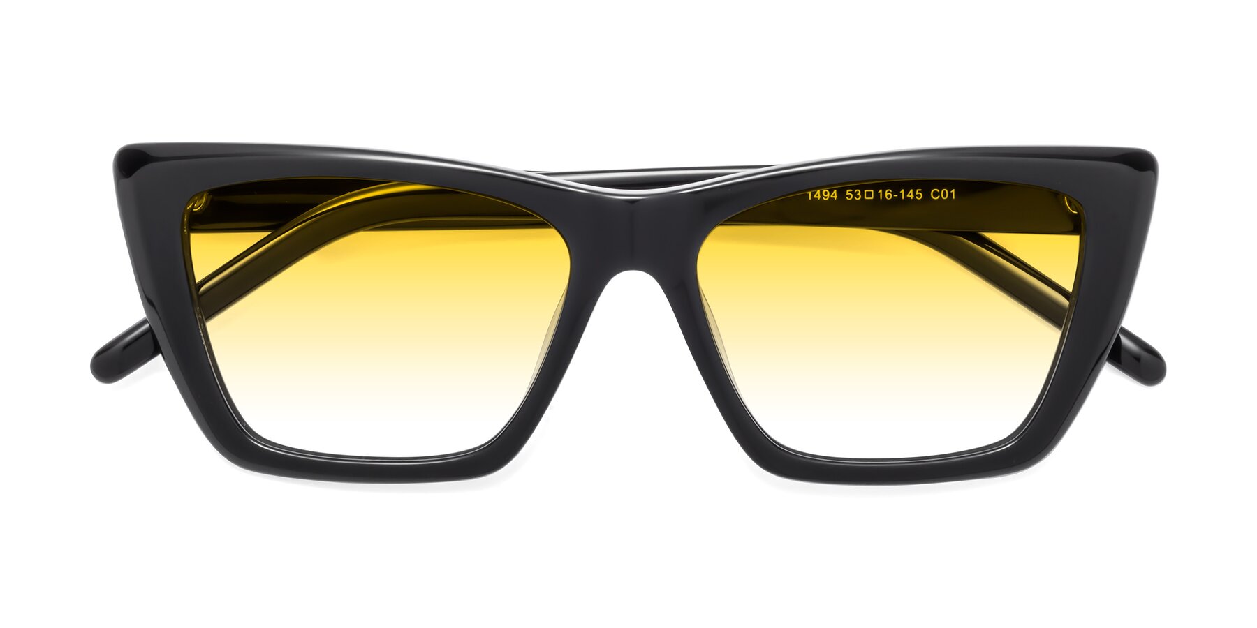 Folded Front of 1494 in Black with Yellow Gradient Lenses