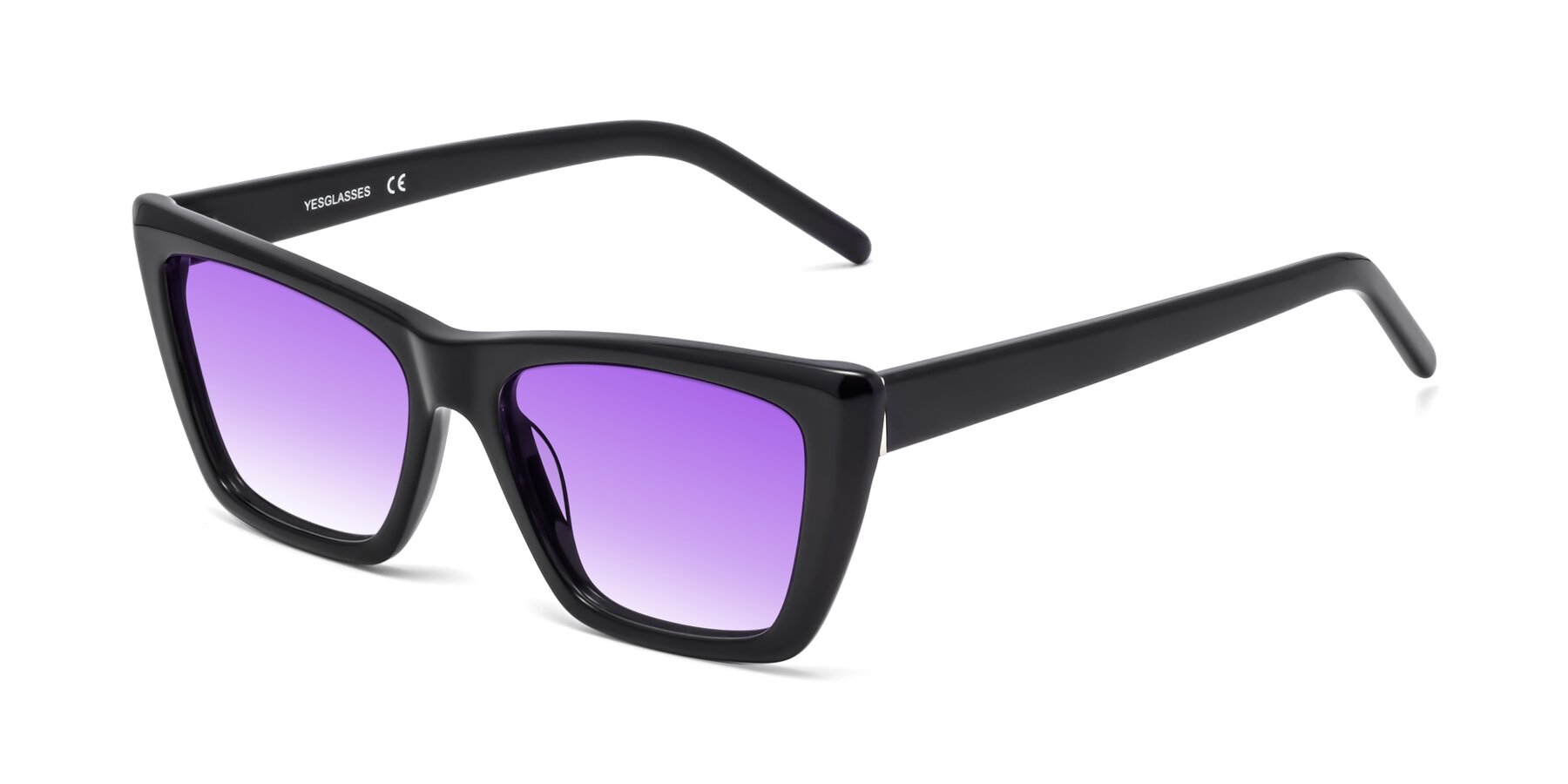 Angle of 1494 in Black with Purple Gradient Lenses