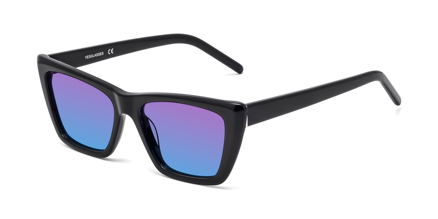 Angle of 1494 in Black with Purple / Blue Gradient Lenses