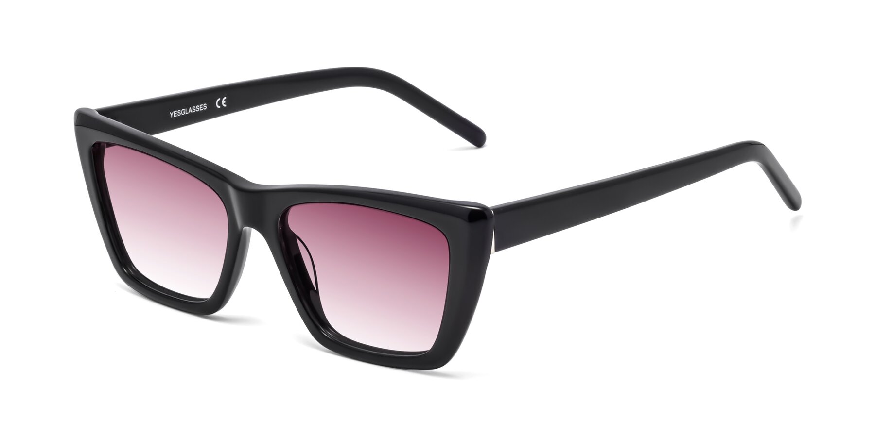 Angle of 1494 in Black with Wine Gradient Lenses