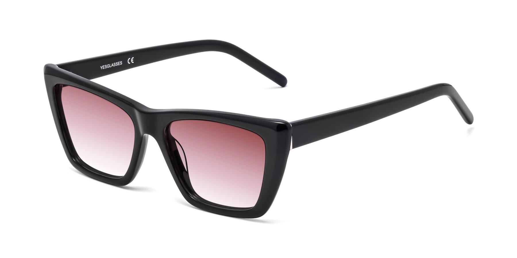 Angle of 1494 in Black with Garnet Gradient Lenses