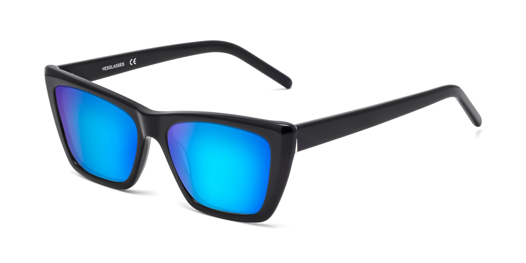 Angle of 1494 in Black with Blue Mirrored Lenses