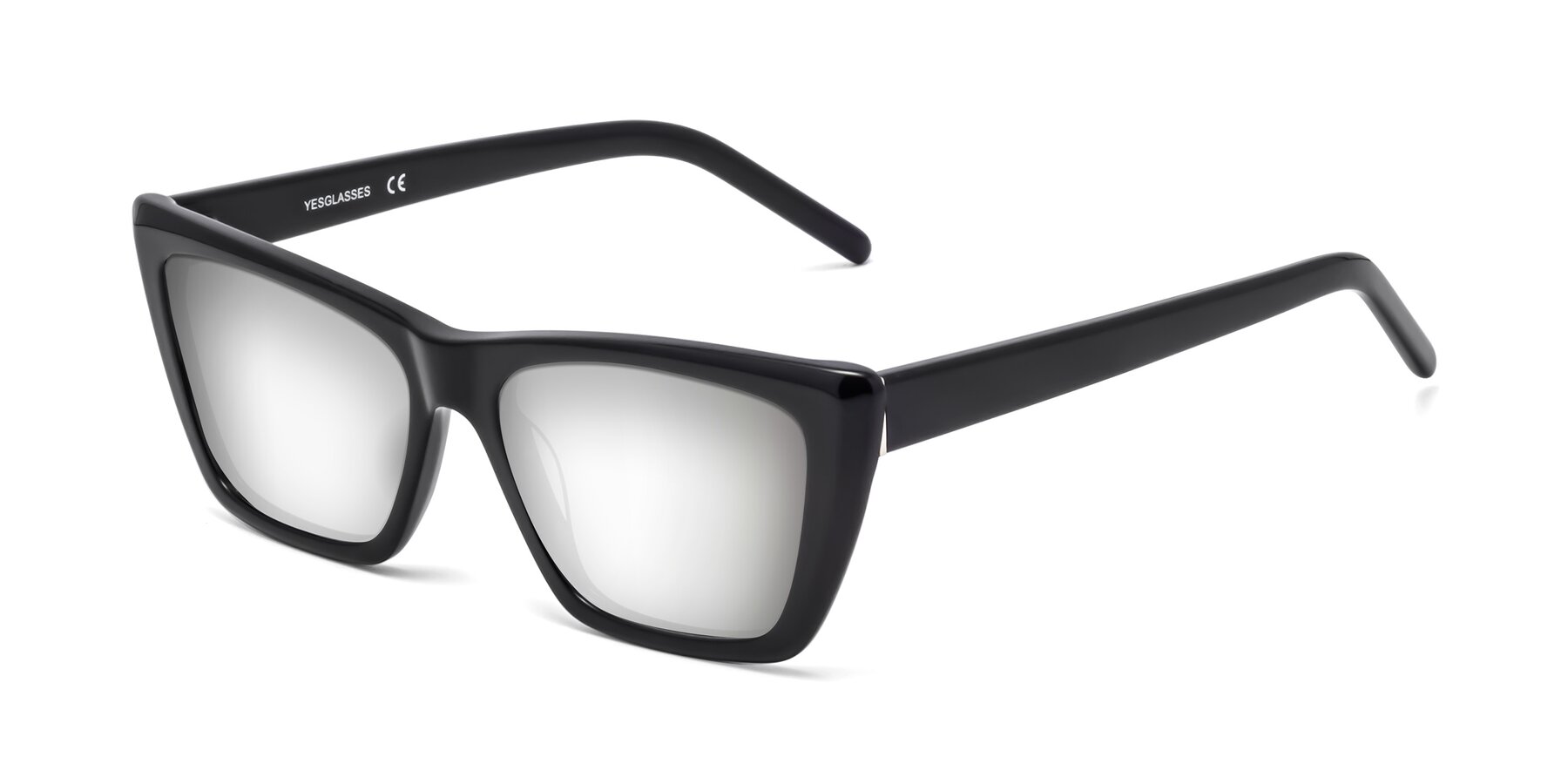 Angle of 1494 in Black with Silver Mirrored Lenses