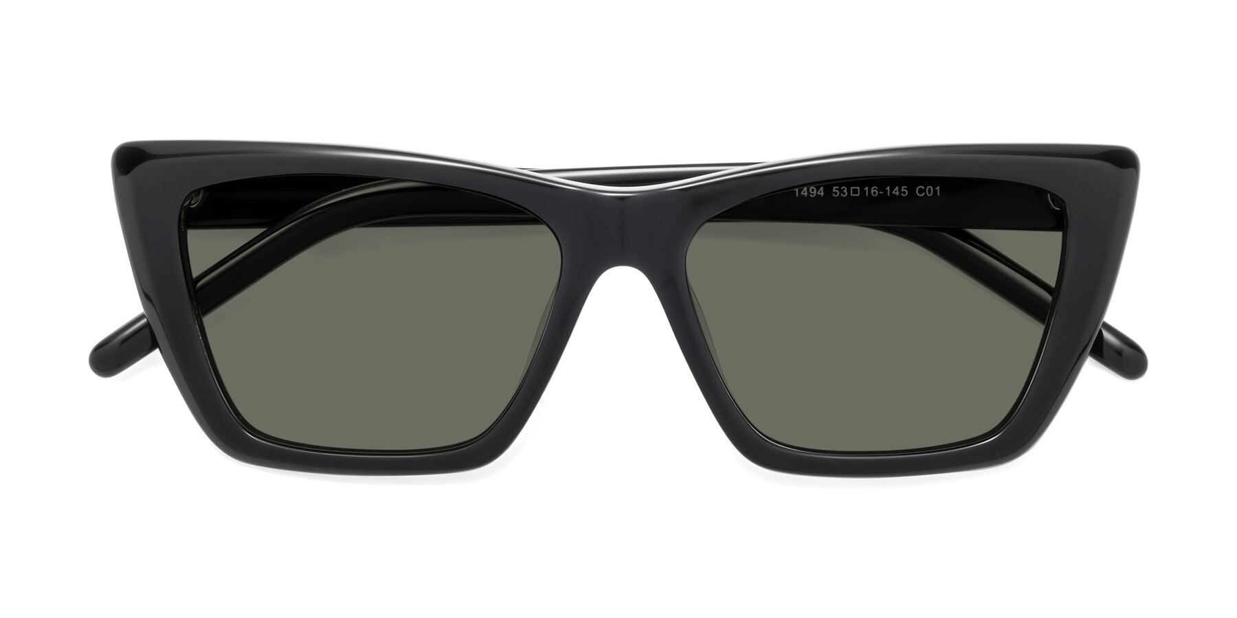Folded Front of 1494 in Black with Gray Polarized Lenses