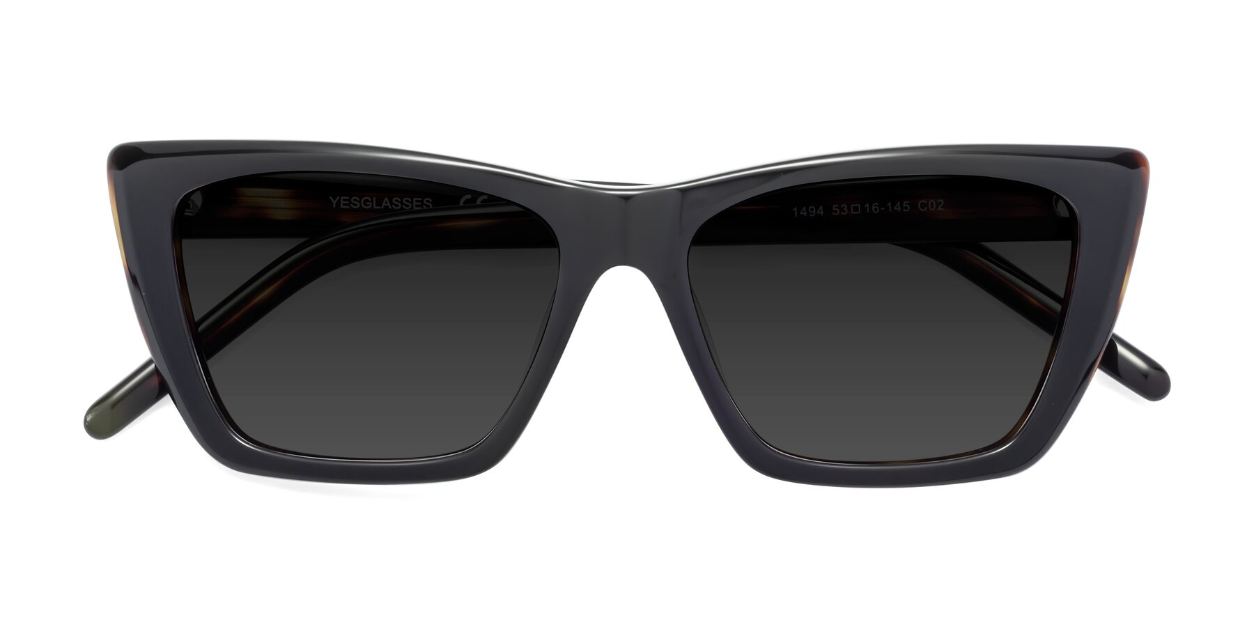 Folded Front of 1494 in Tortoise with Gray Polarized TAC Lenses