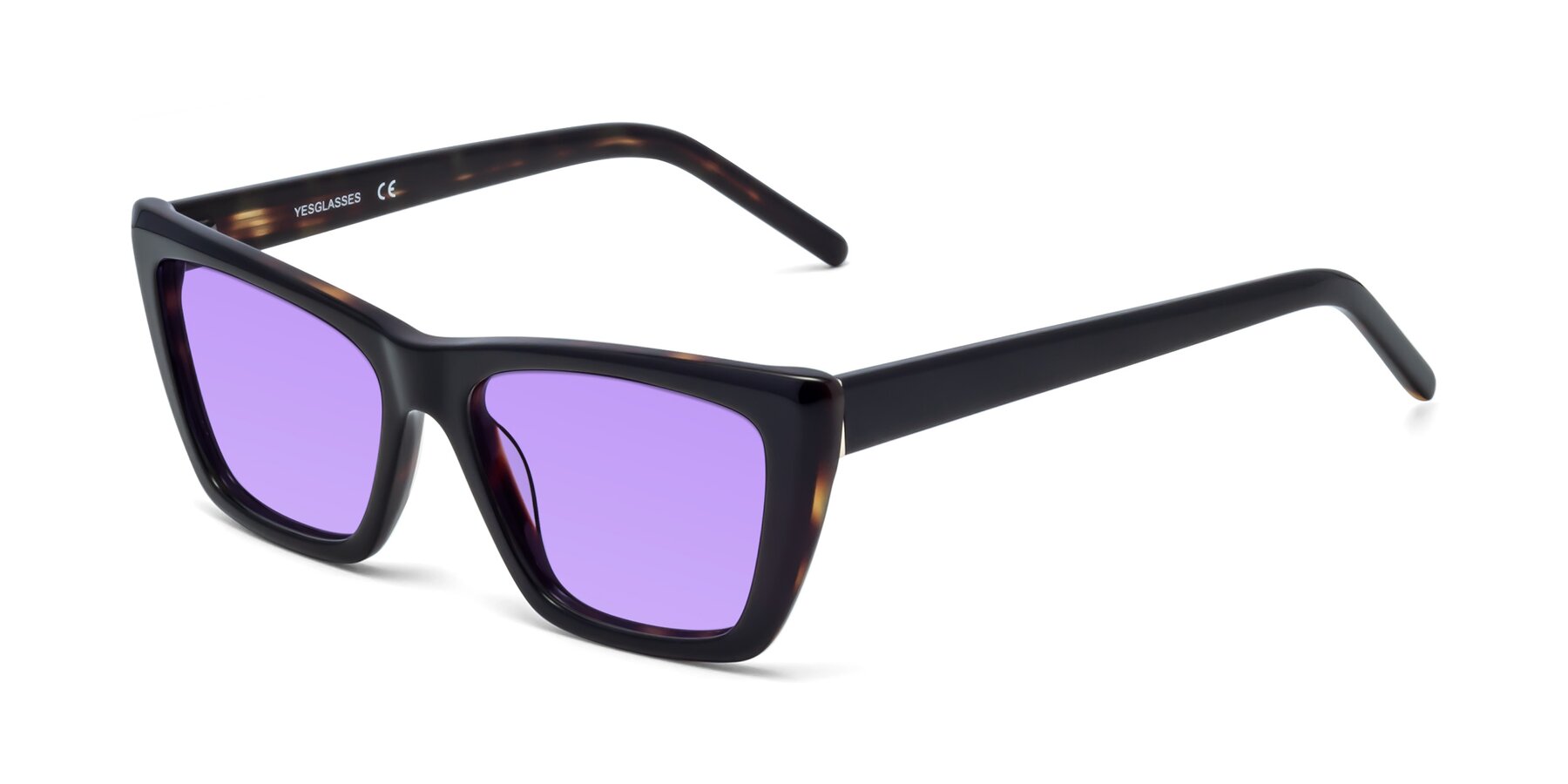 Angle of 1494 in Tortoise with Medium Purple Tinted Lenses