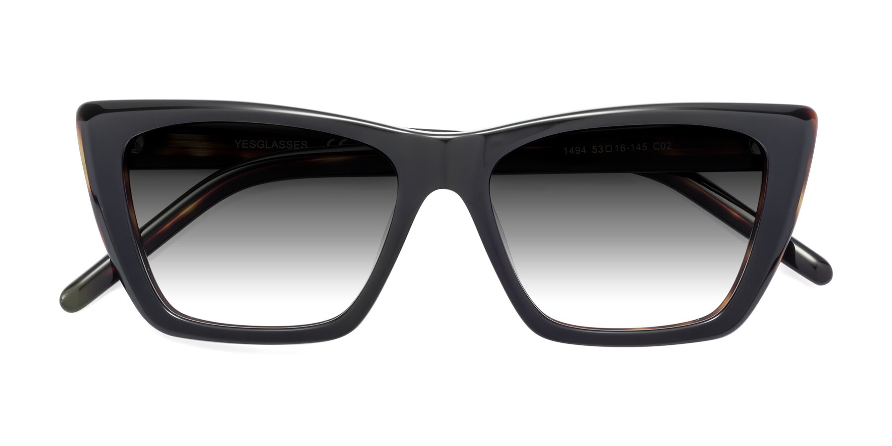 Folded Front of 1494 in Tortoise with Gray Gradient Lenses