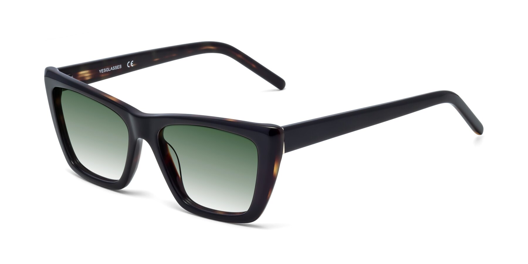 Angle of 1494 in Tortoise with Green Gradient Lenses