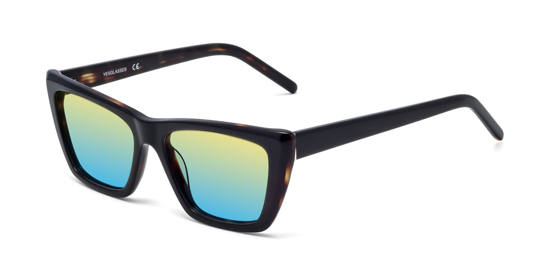 Angle of 1494 in Tortoise with Yellow / Blue Gradient Lenses