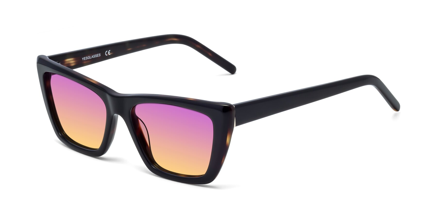 Angle of 1494 in Tortoise with Purple / Yellow Gradient Lenses
