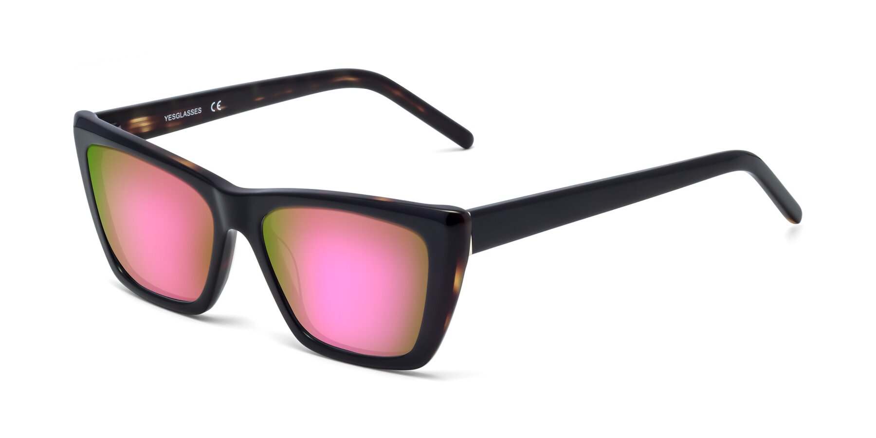 Angle of 1494 in Tortoise with Pink Mirrored Lenses