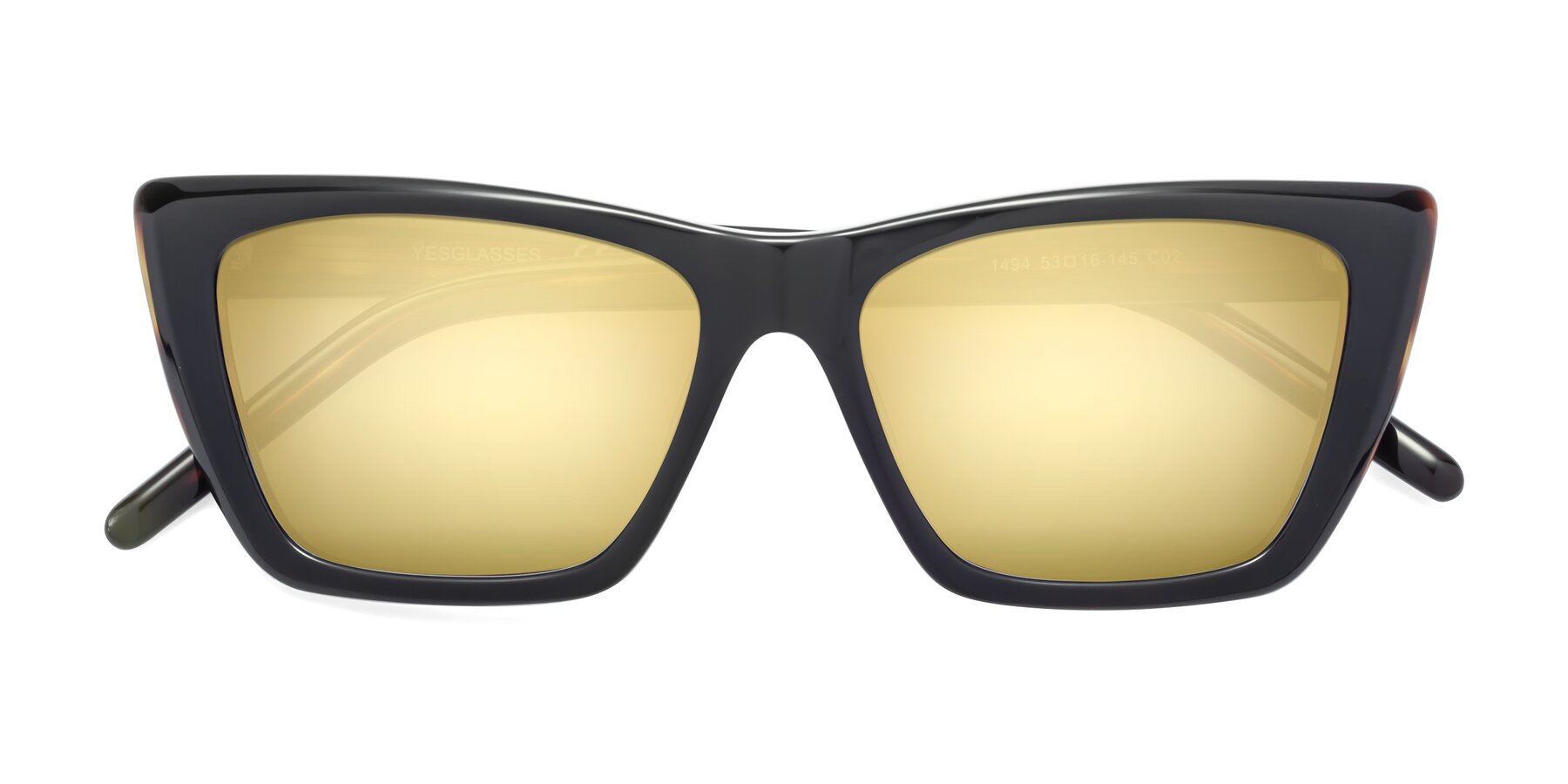 Folded Front of 1494 in Tortoise with Gold Mirrored Lenses