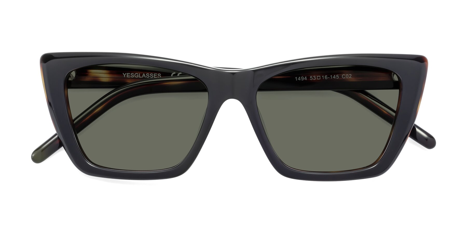 Folded Front of 1494 in Tortoise with Gray Polarized Lenses