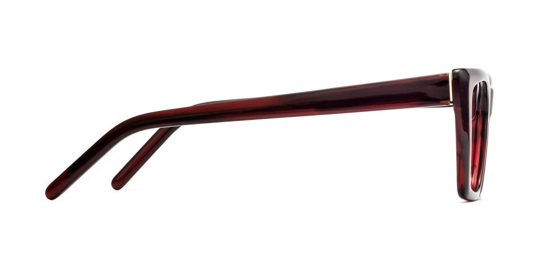 Side of 1494 in Stripe Wine with Clear Reading Eyeglass Lenses
