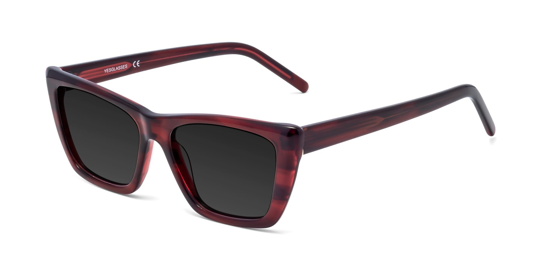 Angle of 1494 in Stripe Wine with Gray Polarized TAC Lenses