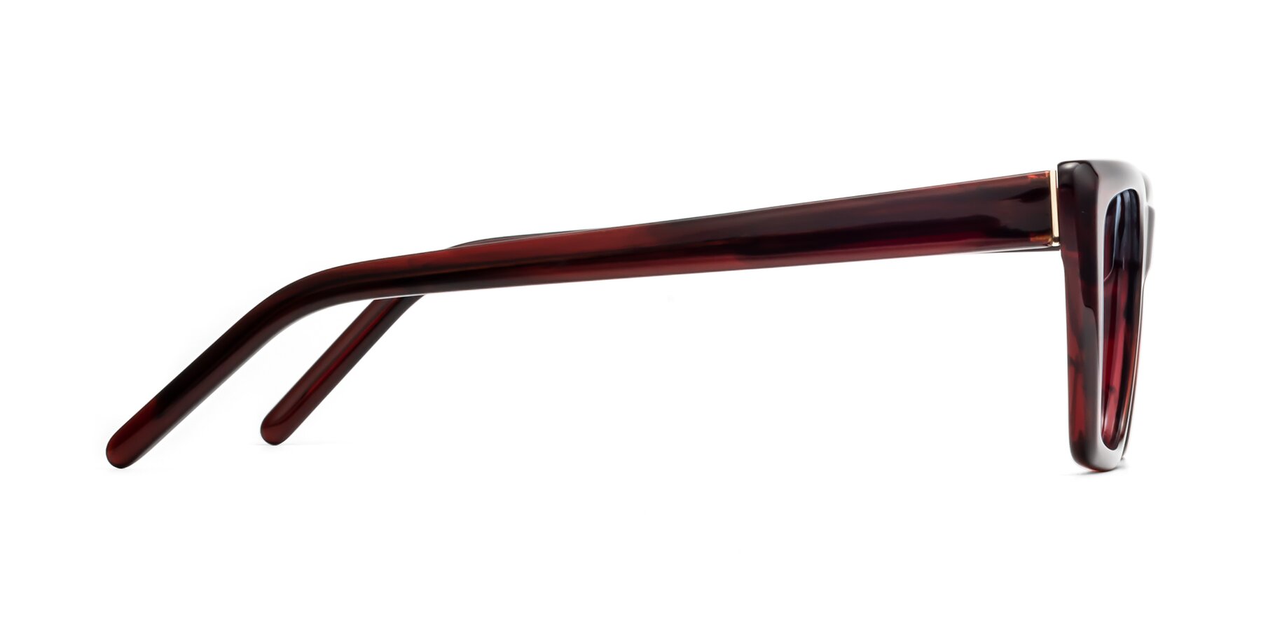 Side of 1494 in Stripe Wine with Light Blue Tinted Lenses