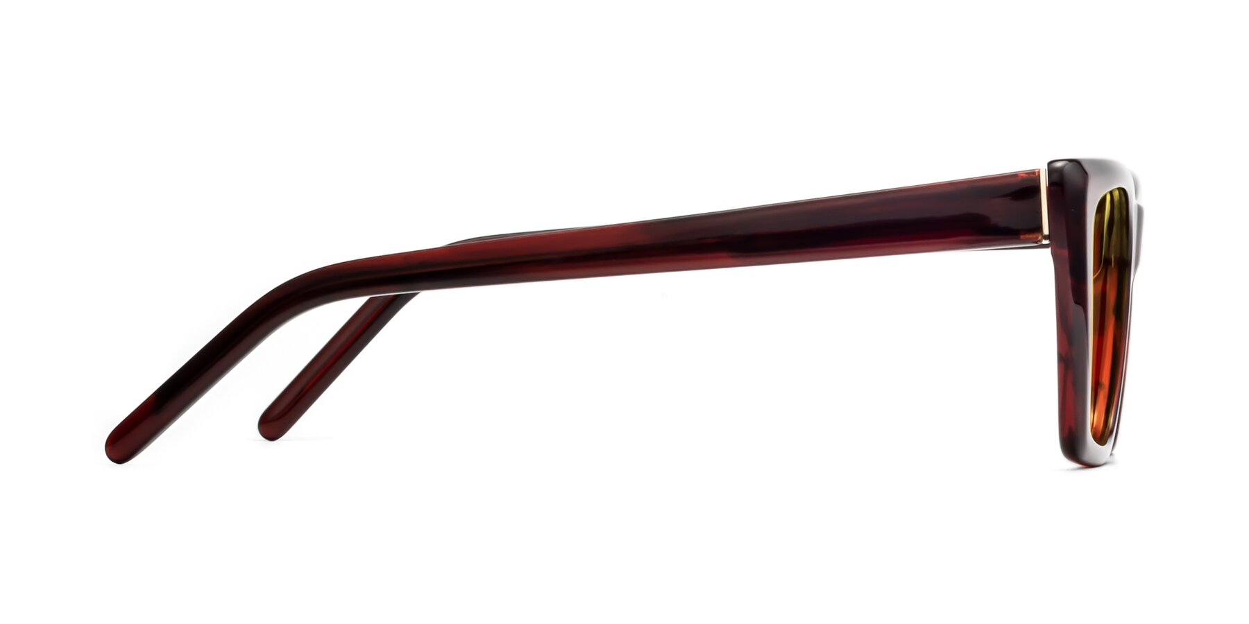 Side of 1494 in Stripe Wine with Medium Yellow Tinted Lenses
