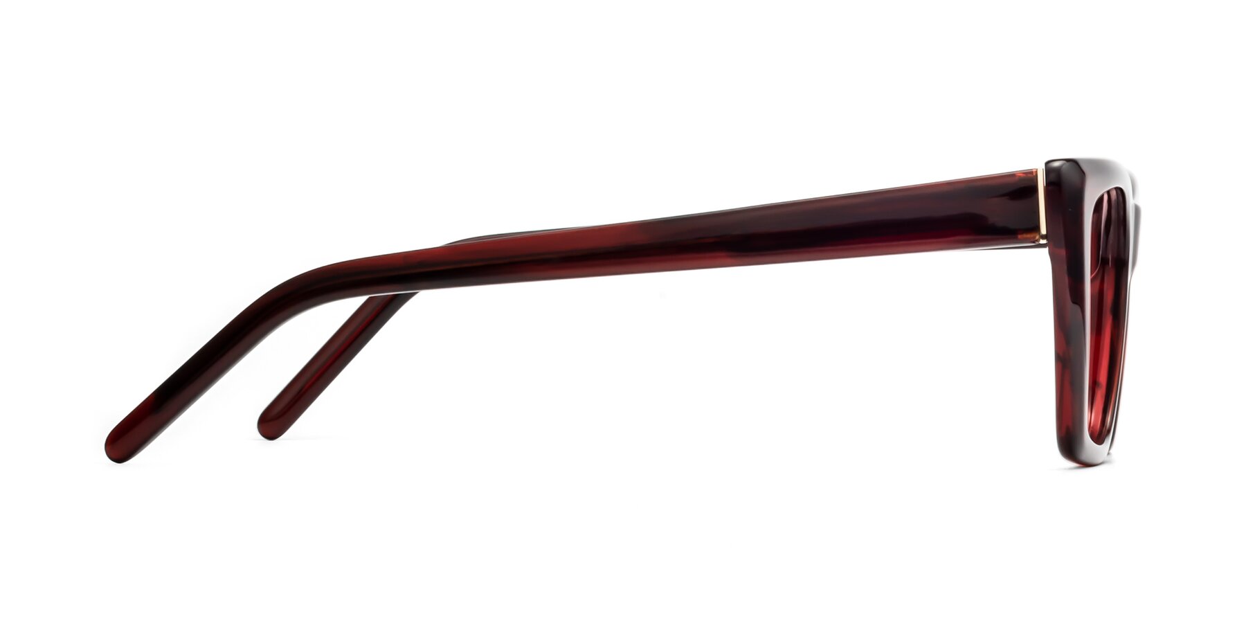 Side of 1494 in Stripe Wine with Light Garnet Tinted Lenses