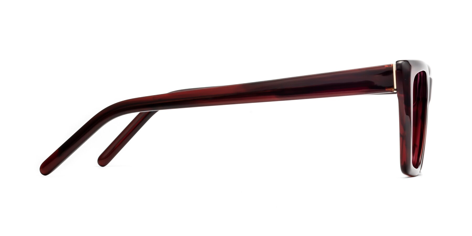 Side of 1494 in Stripe Wine with Wine Tinted Lenses