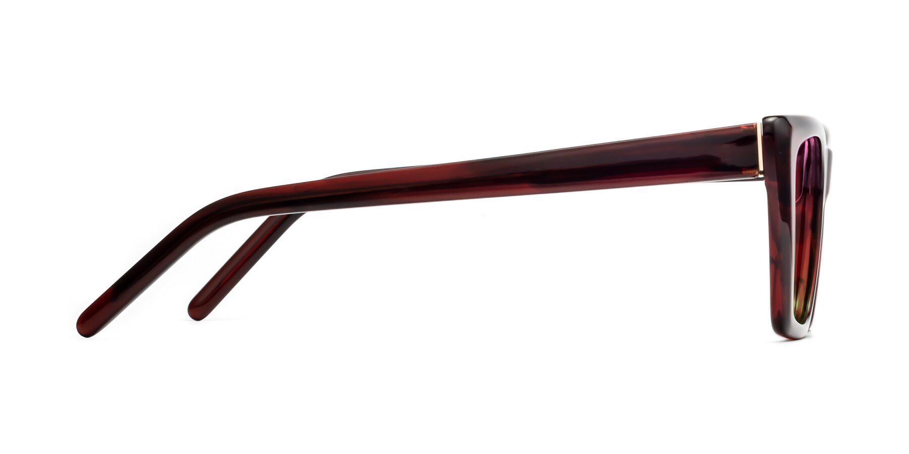 Side of 1494 in Stripe Wine with Pink / Green Gradient Lenses